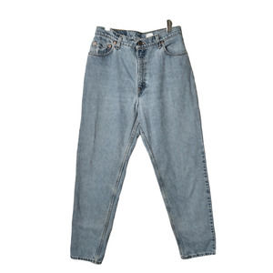 Vintage Levis 550 Sz 12 High Rise Relaxed Fit Tapered Leg Mom Jean Rigid Denim